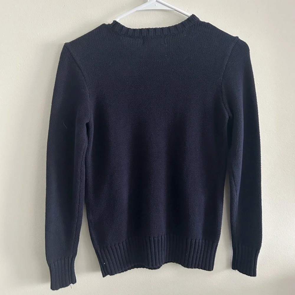 Polo Ralph Lauren Boys’ Navy Blue Cotton Crewneck Sweater